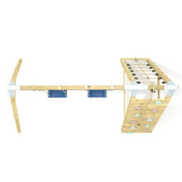 Rebo Premium Double Garden Swing With Up And Over Wall For Kids - Navy Blue - thumbnail 6