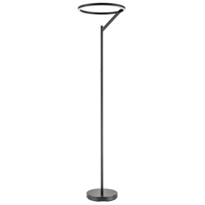 Happy Homewares Designer Floor Lamp In Matte Black With Large Led Halo Light Ring - image 1