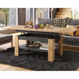 Heze Furniture Runa 2 In 1 Extending Coffee / Dining Table 130-170Cm - Artisan Oak / Anthracite - thumbnail 2