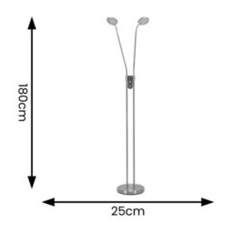 Valuelights Beata Brushed Chrome Integrated Led 2 Way Floor Lamp - thumbnail 6