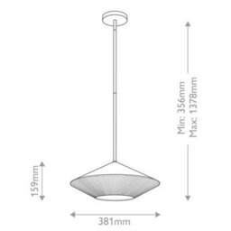 Luminosa Lighting Elstead Alora Mood Daphne Dome Pendant Ceiling Light Contemporary Matt Black, Natural 1X E27 - thumbnail 3