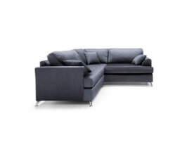 Abakus Direct Ferguson Corner Sofa Dark Grey Velvet - thumbnail 2