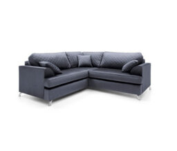 Abakus Direct Ferguson Corner Sofa Dark Grey Velvet - thumbnail 3