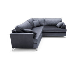 Abakus Direct Ferguson Corner Sofa Dark Grey Velvet - thumbnail 4