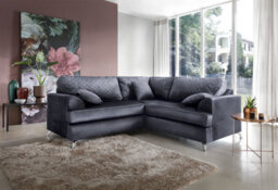 Abakus Direct Ferguson Corner Sofa Dark Grey Velvet