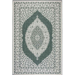 The Rugs Gemini Reversible Indoor & Outdoor Rug Polypropylene Medallion Rug In Green - thumbnail 8