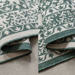 The Rugs Gemini Reversible Indoor & Outdoor Rug Polypropylene Medallion Rug In Green - thumbnail 3