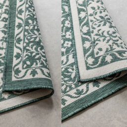 The Rugs Gemini Reversible Indoor & Outdoor Rug Polypropylene Medallion Rug In Green - thumbnail 5