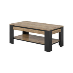 Arte Tudor Coffee Table 120Cm - Oak Sandal & Black Modern With Bold Contrast And Lower Shelf For Stylish Living Room Storage