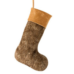 Dibor Traditional Beresford Light Brown Faux Fur Xmas Gift Decoration Christmas Stocking For Kids - thumbnail 2