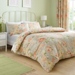 Dreams & Drapes Florette Easy Care Floral Print Natural Duvet Cover Set - thumbnail 1