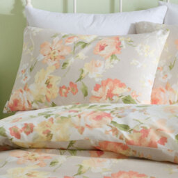 Dreams & Drapes Florette Easy Care Floral Print Natural Duvet Cover Set - thumbnail 2