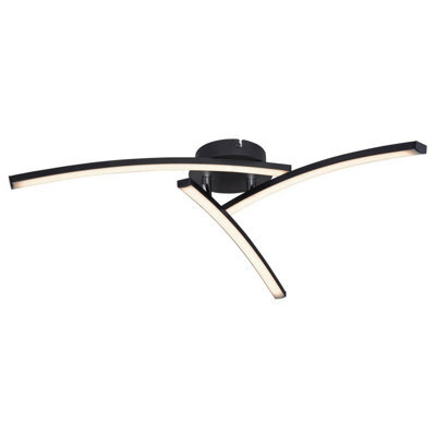 Luminosa Lighting Luminosa Tansy I Integrated Led Semi Flush Ceiling Light Matt Black 3X Led 3000-4000K - image 1