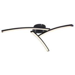 Luminosa Lighting Luminosa Tansy I Integrated Led Semi Flush Ceiling Light Matt Black 3X Led 3000-4000K - thumbnail 1