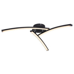 Luminosa Lighting Luminosa Tansy I Integrated Led Semi Flush Ceiling Light Matt Black 3X Led 3000-4000K - thumbnail 5