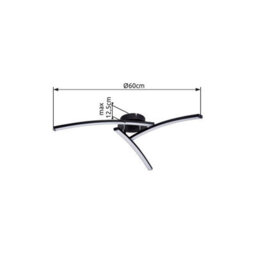 Luminosa Lighting Luminosa Tansy I Integrated Led Semi Flush Ceiling Light Matt Black 3X Led 3000-4000K - thumbnail 6