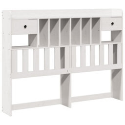 Berkfield Headboard With Storage White 160 Cm Solid Wood Pine - thumbnail 2