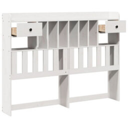 Berkfield Headboard With Storage White 160 Cm Solid Wood Pine - thumbnail 4