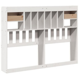 Berkfield Headboard With Storage White 160 Cm Solid Wood Pine - thumbnail 6