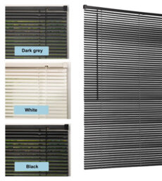 Lister Cartwright 25mm Pvc Venetian Blinds Windows Easy Fit Child Safety Included (Dark Grey, 60 Cm Width X 160 Cm Drop)