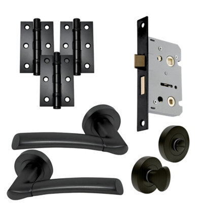 UAP Limited Uap Falcon Internal Door Handles Pair With Complete Bathroom Pack In Metal Grey - image 1