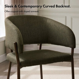 2Pc Dining Chairs Set, Green Upholstered Kitchen Chairs - thumbnail 4