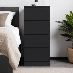 Fwstyle Carlton Black 4 Drawer Chest (H) 99Cm (W) 40Cm (D) 40Cm - thumbnail 2