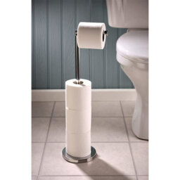 Toilet Paper Holder & Store - Freestanding Stainless Steel Bathroom Loo Roll Stand - Holds 4 Rolls, H67Cm X 15Cm Diameter - thumbnail 2