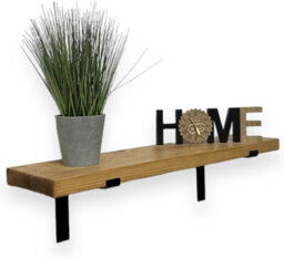 MKGT Rustic Wall Shelf, Handcrafted Solid Wood Deco (Rustic Pine, 90Cm (0.9M)