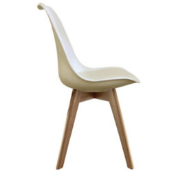 Fusion Living Soho Vanilla Plastic Dining Chair With Squared Light Wood Legs - thumbnail 6