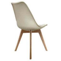 Fusion Living Soho Vanilla Plastic Dining Chair With Squared Light Wood Legs - thumbnail 5