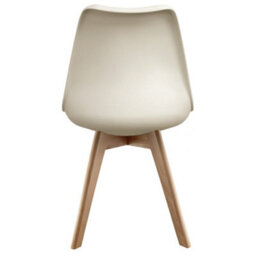 Fusion Living Soho Vanilla Plastic Dining Chair With Squared Light Wood Legs - thumbnail 4