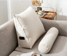 Amorly Snowflake Velvet Triangle Wedge Pillow With Headrest Pillow, Noble White Large Size , Soft Reading Pillow For Bed And Sofa - thumbnail 3