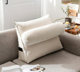 Amorly Snowflake Velvet Triangle Wedge Pillow With Headrest Pillow, Noble White Large Size , Soft Reading Pillow For Bed And Sofa - thumbnail 2