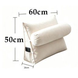 Amorly Snowflake Velvet Triangle Wedge Pillow With Headrest Pillow, Noble White Large Size , Soft Reading Pillow For Bed And Sofa - thumbnail 5