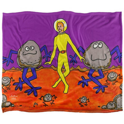 Jim Henson Signature Collection Spaceman Dancing Silky Supersoft Blanket Alpine Purple/orange (One Size) - image 1