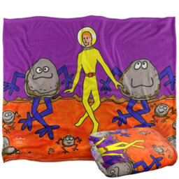 Jim Henson Signature Collection Spaceman Dancing Silky Supersoft Blanket Alpine Purple/orange (One Size) - thumbnail 2