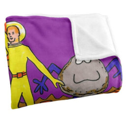 Jim Henson Signature Collection Spaceman Dancing Silky Supersoft Blanket Alpine Purple/orange (One Size) - thumbnail 3