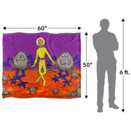Jim Henson Signature Collection Spaceman Dancing Silky Supersoft Blanket Alpine Purple/orange (One Size) - thumbnail 5