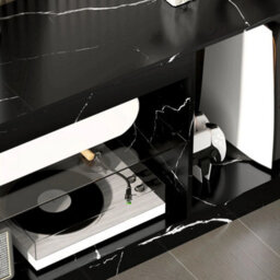 Marble Tv Stand With Glass Shelf 55 - thumbnail 4