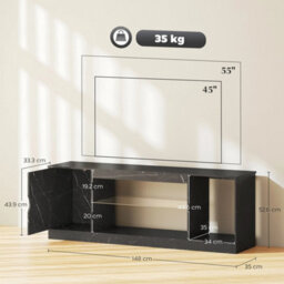 Marble Tv Stand With Glass Shelf 55 - thumbnail 2