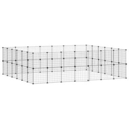 Berkfield Durable 52-Panel Pet Cage With Door Black 35X35 Cm Steel