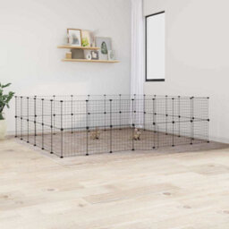 Berkfield Durable 52-Panel Pet Cage With Door Black 35X35 Cm Steel - thumbnail 2