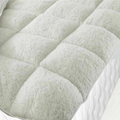Luxury Single Size Super Soft Teddy Mattress Topper Enhancer Bedding - image 1