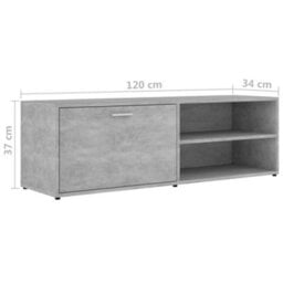 Berkfield Tv Cabinet Concrete Grey 120X34X37 Cm Engineered Wood - thumbnail 9