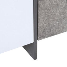 Beliani Tv Stand Concrete-Effect White Veneer With Led Lighting And Hidden Storage - thumbnail 9