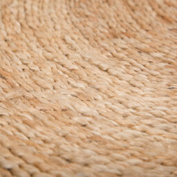 Beliani Round Jute Rug 140 Cm Beige - Handwoven Spiral Braided Plaited Boho Rug For Living Room Bedroom - thumbnail 4
