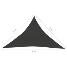 Berkfield Sunshade Sail 160 G/m2 Anthracite 5X5X6 M Hdpe - thumbnail 6