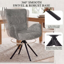 Sonara Modern Swivel Accent Chair Stylish Upholstered Seat Set Of 2 - thumbnail 8