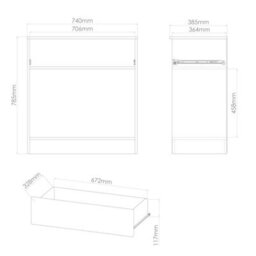 Trent 1 Drawer Sideboard In Black & Noche Walnut (Ready Assembled) - thumbnail 2